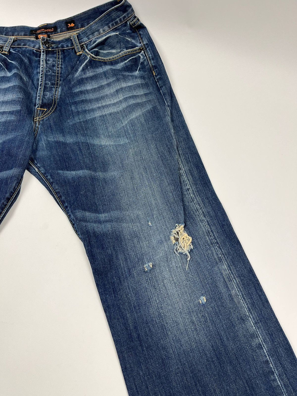 Ed Hardy Ed Hardy Distressed Embroidered Pocket Y2K Denim Size US 36 / EU 52 - 6 Thumbnail