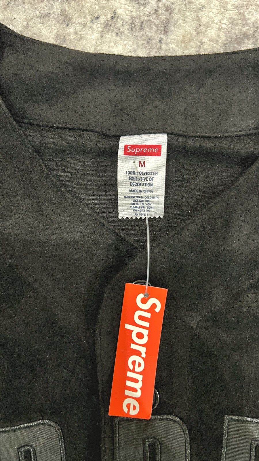 Supreme Supreme Ultrasuede Mesh Baseball Jersey Black Size US M / EU 48-50 / 2 - 5 Thumbnail