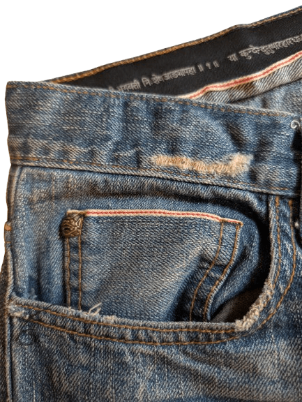 Designer SAHAJA DISTRESSED JEANS MADE IN USA Size US 32 / EU 48 - 11 Thumbnail