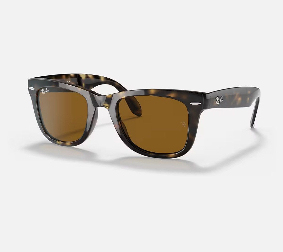 image of Rayban Ray-Ban Wayfarer Folding Classic Sunglasses in Brown, Men's
