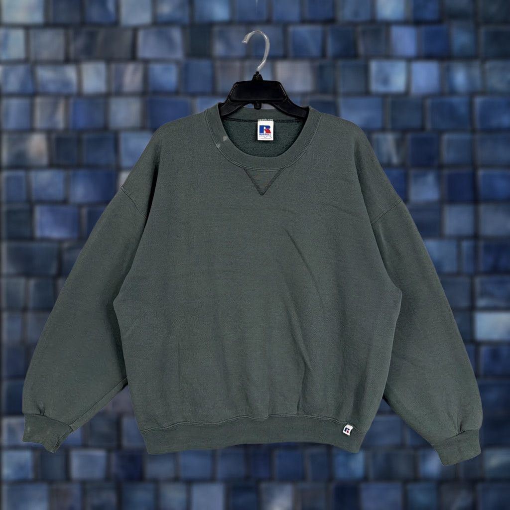 Russell Athletic VINTAGE Russell Athletic Sweatshirt Mens XL Green Crewneck Pullover Fleece Logo Grunge 80s 90s Mens Size US XL / EU 56 / 4 - 1 Thumbnail