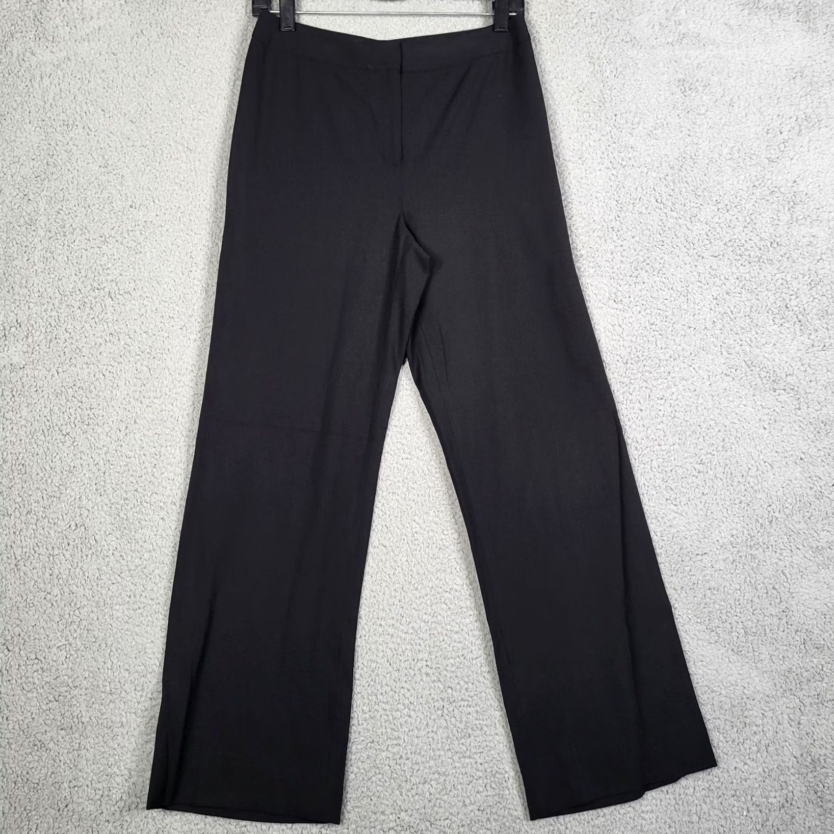 Vintage LAFAYETTE New York Women's Black Dress Pants Trousers Size 6 Wool Elastane Flat Front Inseam 29" Regular VINTAGE? No Size 28" / US 6 / IT 42 - 2 Thumbnail