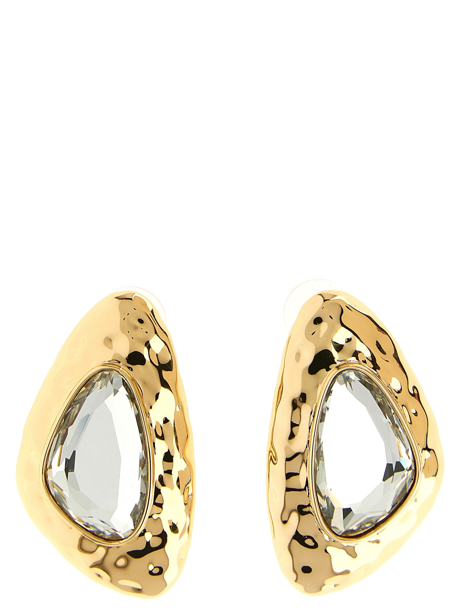 Self-Portrait 'Hammered Gold Crystal' earrings Size ONE SIZE - 1 Thumbnail