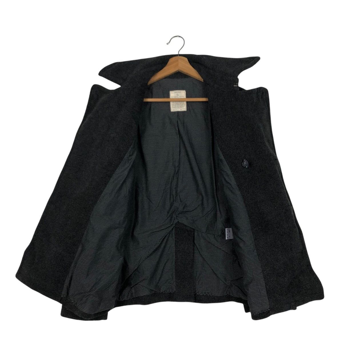 Japanese Brand 📌Iconic Black Wool Biker Jacket Double Collar Global Work Size US M / EU 48-50 / 2 - 14 Thumbnail