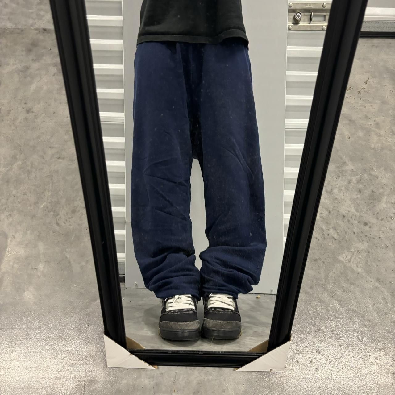Japanese Brand × Vintage Crazy Vintage Y2K/2000s Navy Blue Skater Essential Sweatpants! Size US 32 / EU 48 - 1 Thumbnail