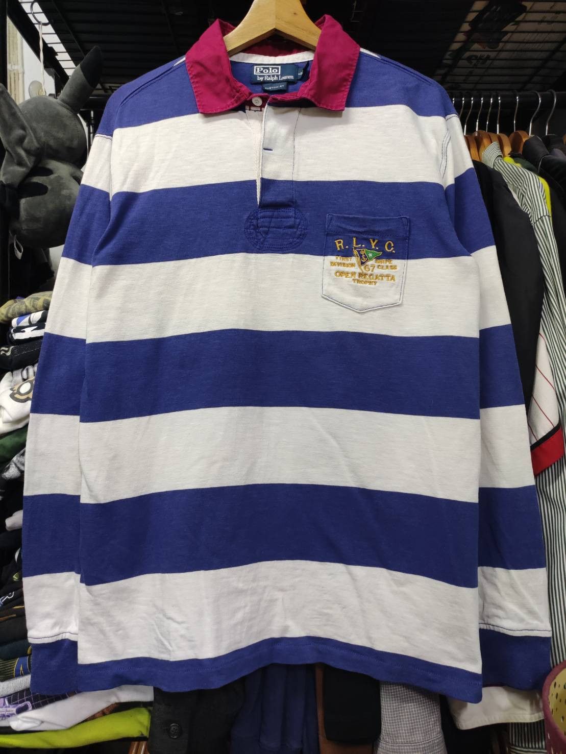 Rugby Ralph Lauren Rare! Vtg Polo Ralph Lauren " R.L.Y.C. " Longsleeve Shirt Size US L / EU 52-54 / 3 - 1 Thumbnail