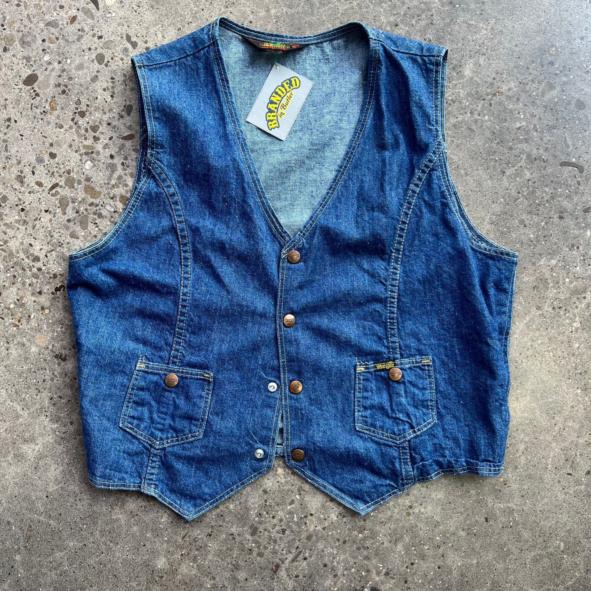 Vintage × Wrangler Vintage Western Chic Wrangler Denim Vest Size M / US 6-8 / IT 42-44 - 2 Thumbnail