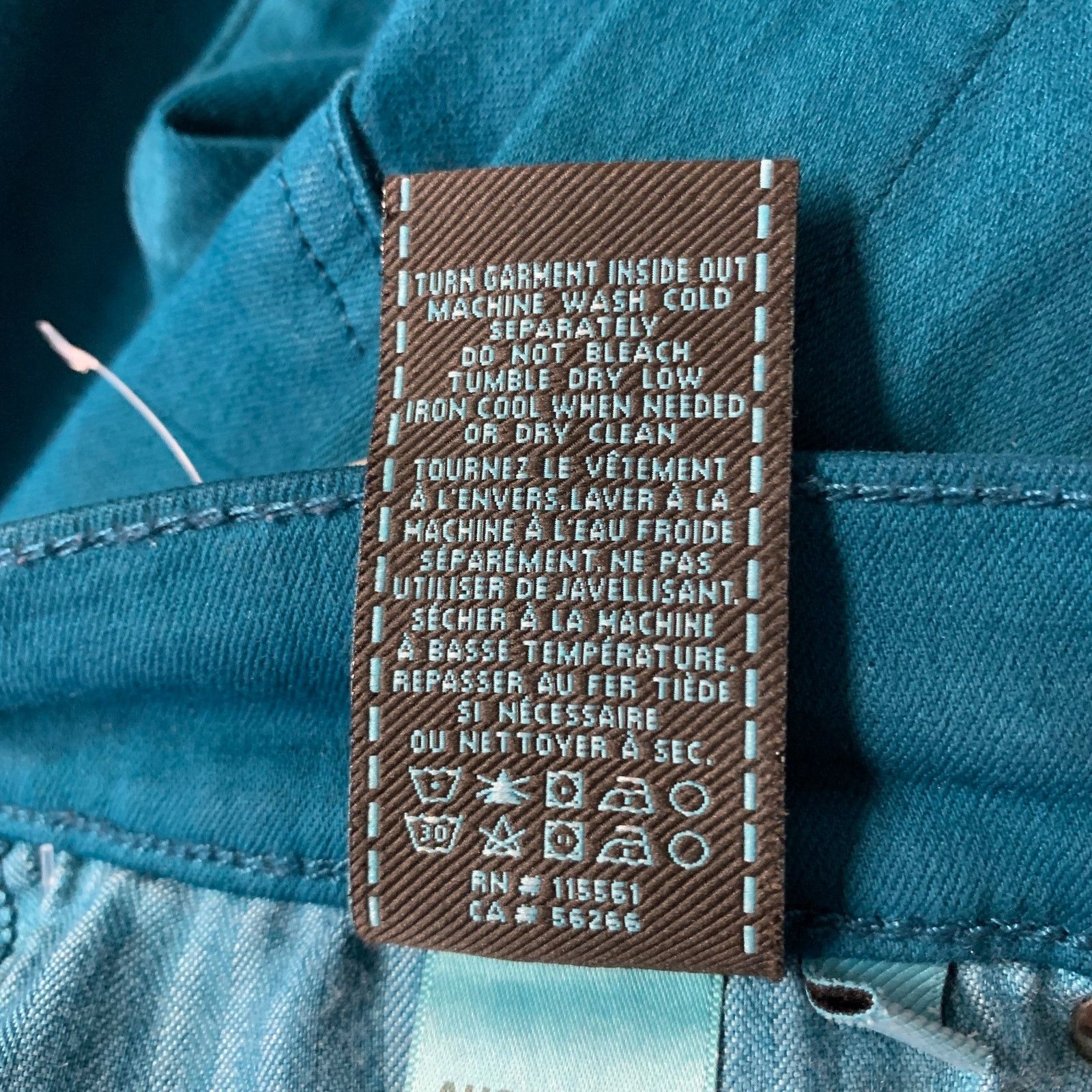 7 For All Mankind FOR ALL 7 MANKIND Size 30 Teal Cotton Denim Slim Pants Size US 30 / EU 46 - 6 Thumbnail