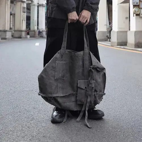 VIBE Hosokawa x Mai Streetwear Style Denim Men Shoulder Bag Size ONE SIZE - 7 Thumbnail