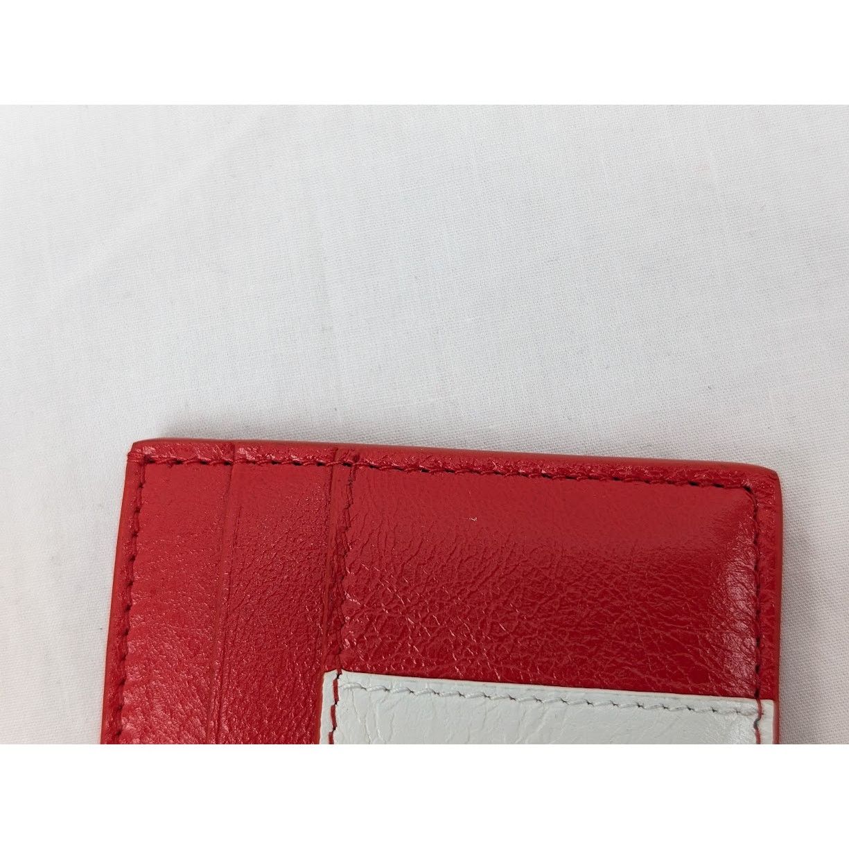 Balenciaga o1rshd1 Q:3 /DUP/ Size:OS / Arena Lamb Card Holder Red/White Size ONE SIZE - 7 Thumbnail