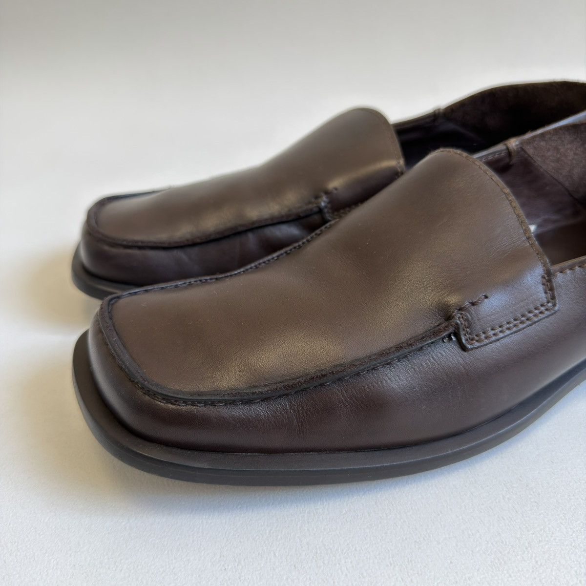 Prada Early 2000s Square Toe Leather Loafers Size US 11 / EU 44 - 10 Thumbnail