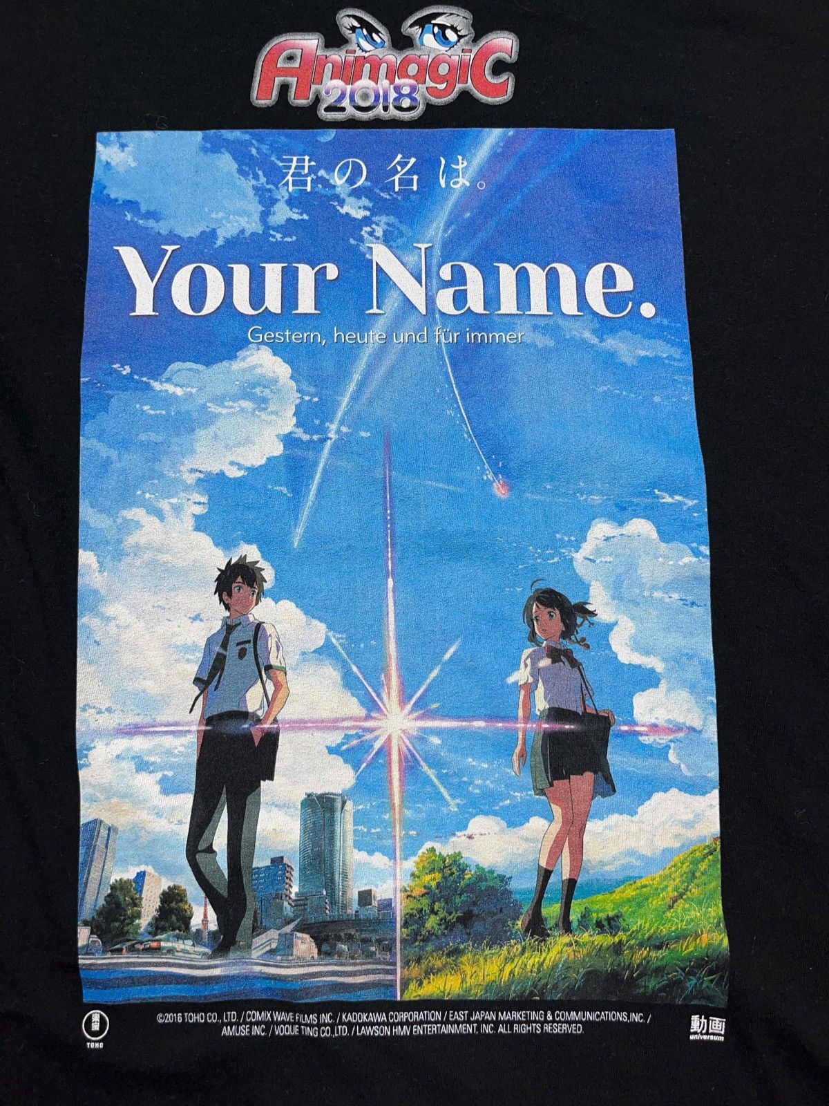 Anime Animagic 2018 Your Name Anime T-shirt Manga Shinkai Rare Size US M / EU 48-50 / 2 - 4 Thumbnail