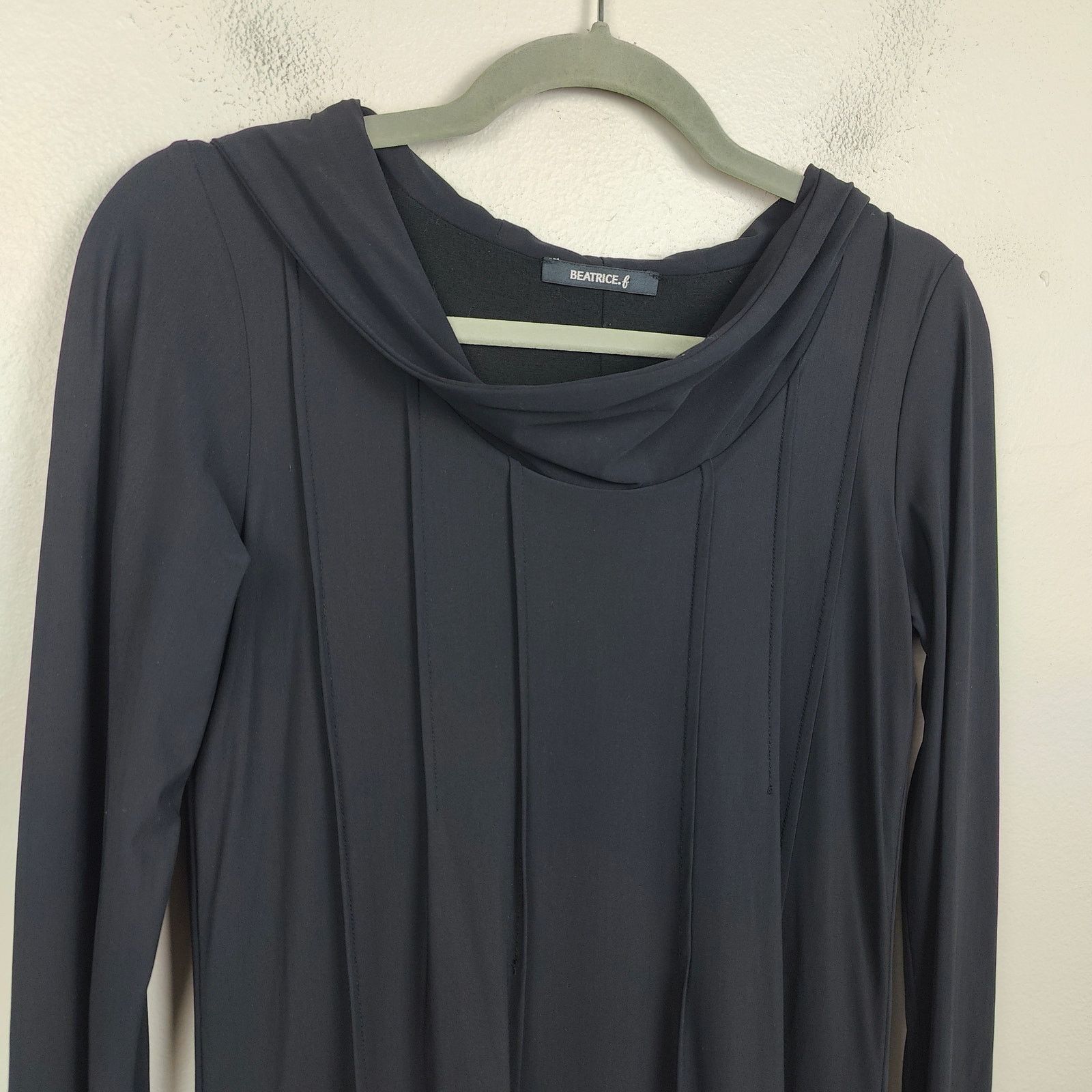 Other Beatrice B Commessa Dress Womens 8 Black Hooded Ponte Size L / US 10 / IT 46 - 2 Thumbnail