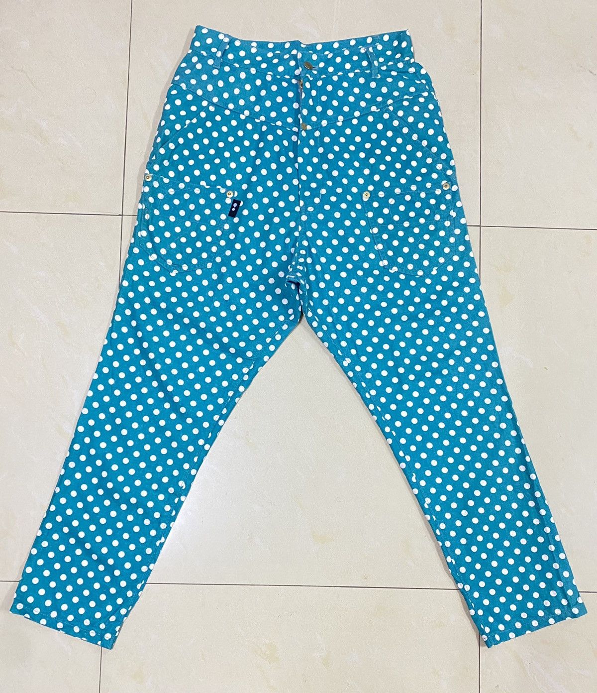 image of Issey Miyake Mercibeaucoup Polka Dot Dropped Crotch Pants, Women's (Size 29)