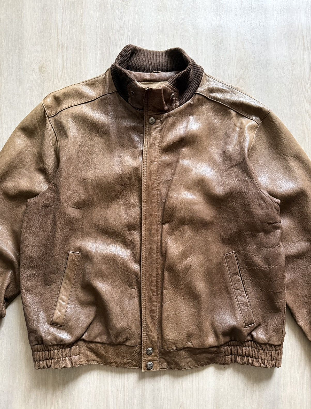 Vintage Vintage Robert Comstock Soft Leather Bomber Sz 44 *Distresse Size US L / EU 52-54 / 3 - 3 Thumbnail