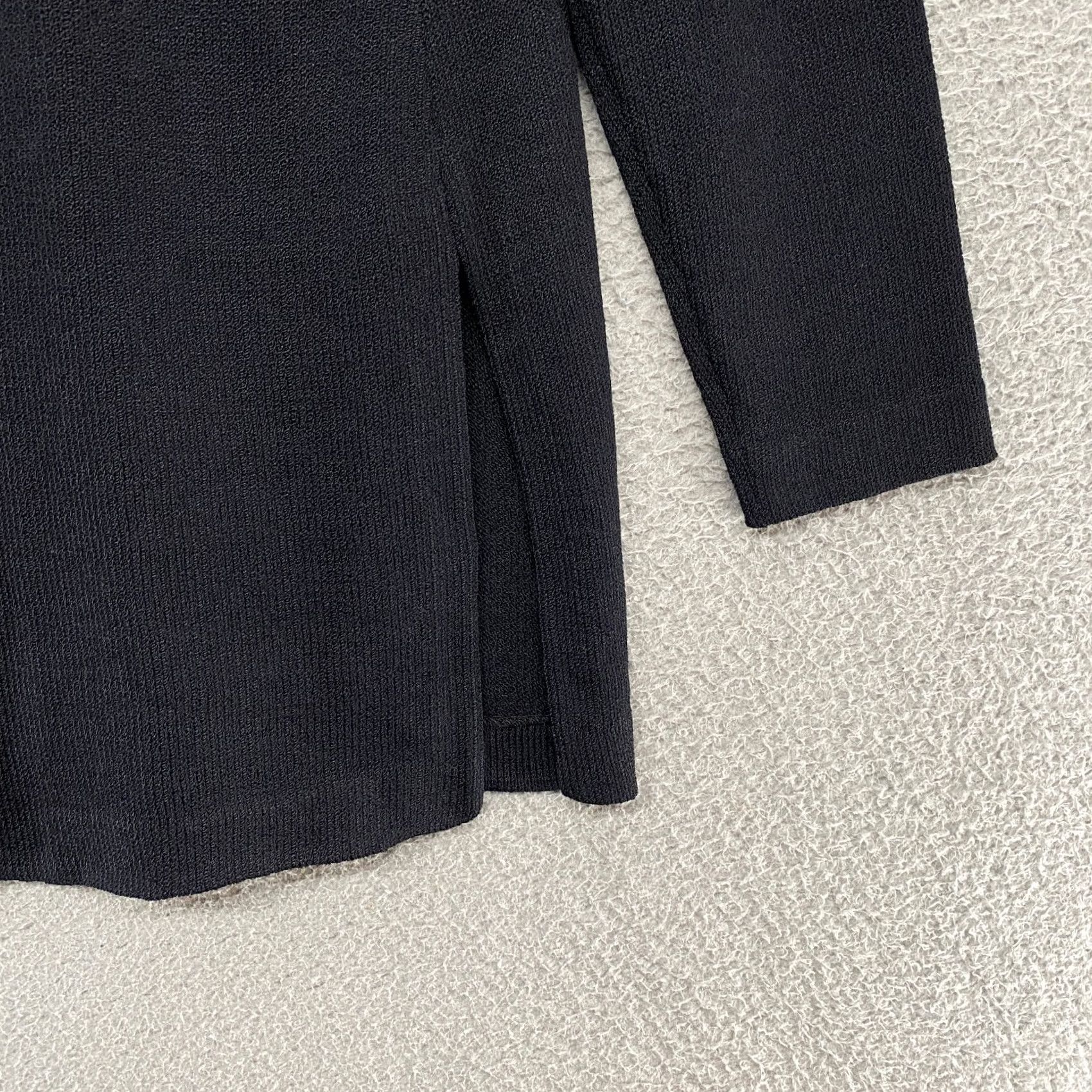 St. John St John Santana Knit Jacket Womens Small Black Gold Luxury Slit Size S / US 4 / IT 40 - 4 Thumbnail