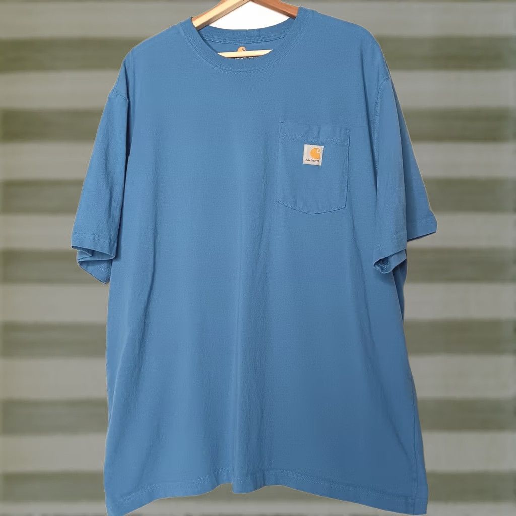 Carhartt VINTAGE Carhartt Pocket T Shirt XL Original Fit Logo Relaxed Workwear Classic Blue Work Size US XL / EU 56 / 4 - 1 Thumbnail