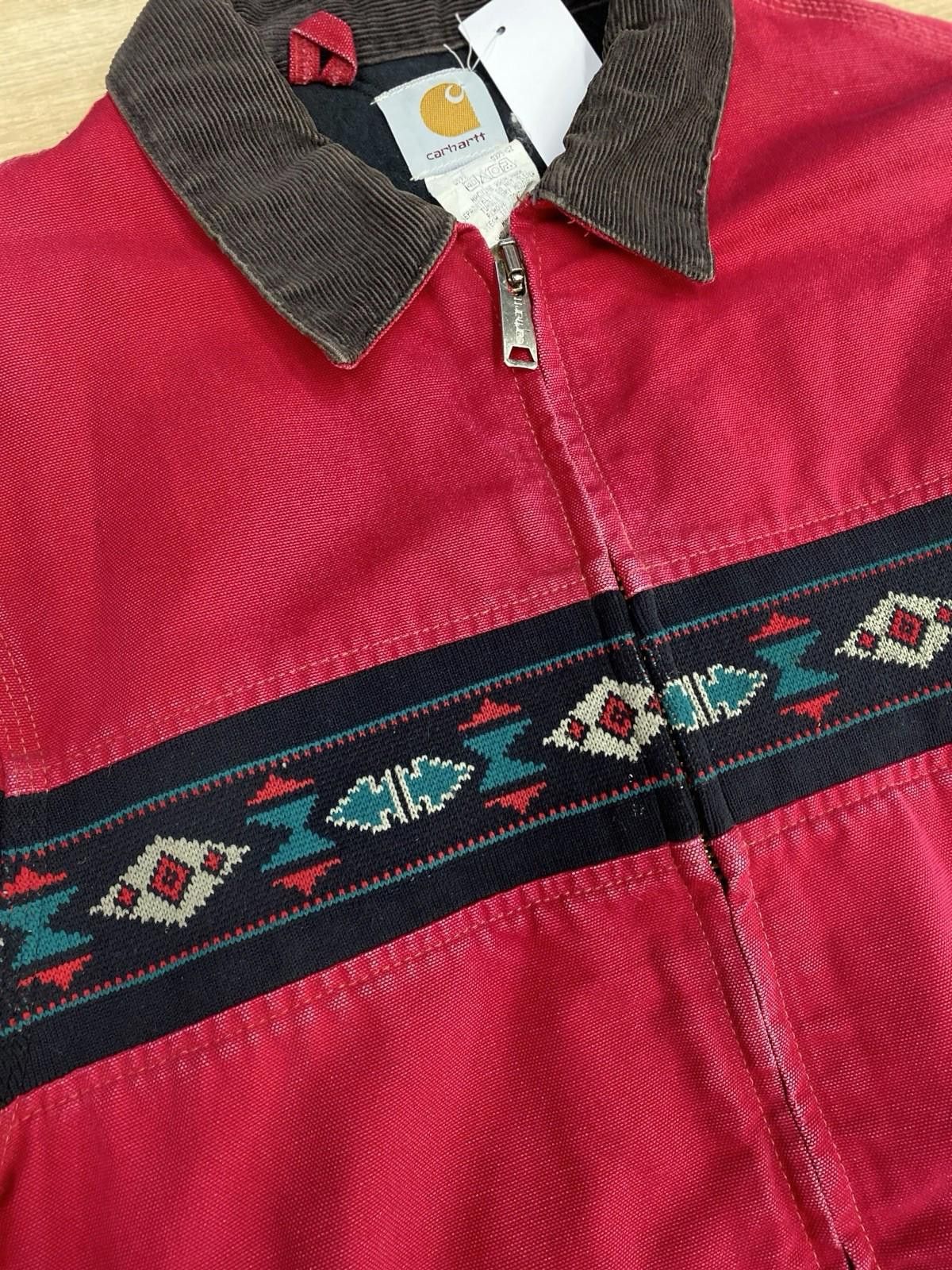 Vintage Carhartt Quilted Santa Fe Jacket “Red Aztec” J77RED