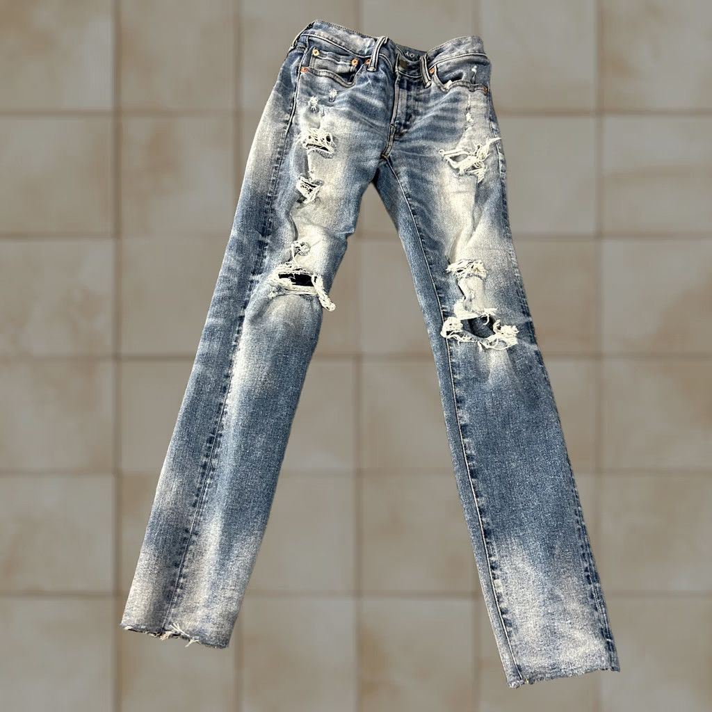 American Eagle Outfitters VINTAGE: American Eagle Outfitters Skinny Jeans Mens 28x30 Blue Distressed Ripped AirFlex Stretch Den?im 5-Pocket Size US 28 / EU 44 - 1 Thumbnail