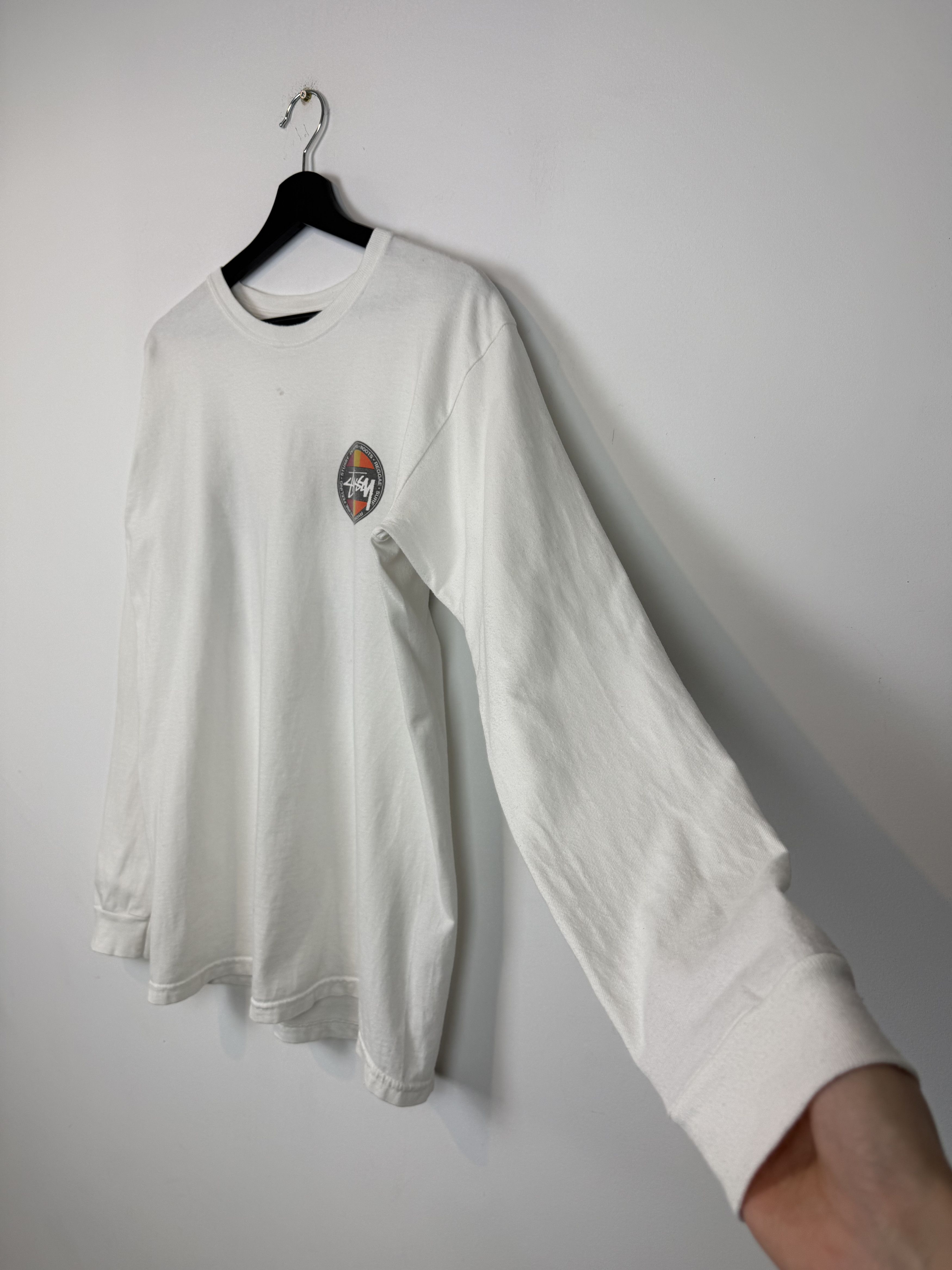 Stussy Stussy Classic Dot Pigment Dyed Long Sleeve White Size M Size US M / EU 48-50 / 2 - 7 Thumbnail