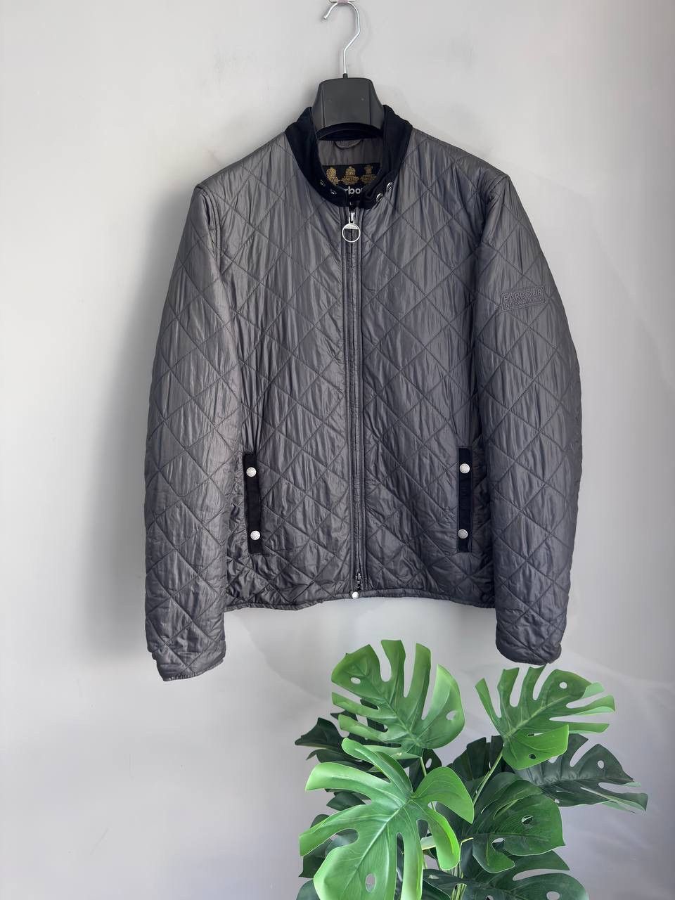 Barbour Barbour International Men's Dark Grey Quilted Jacket, Size L Size US L / EU 52-54 / 3 - 1 Thumbnail