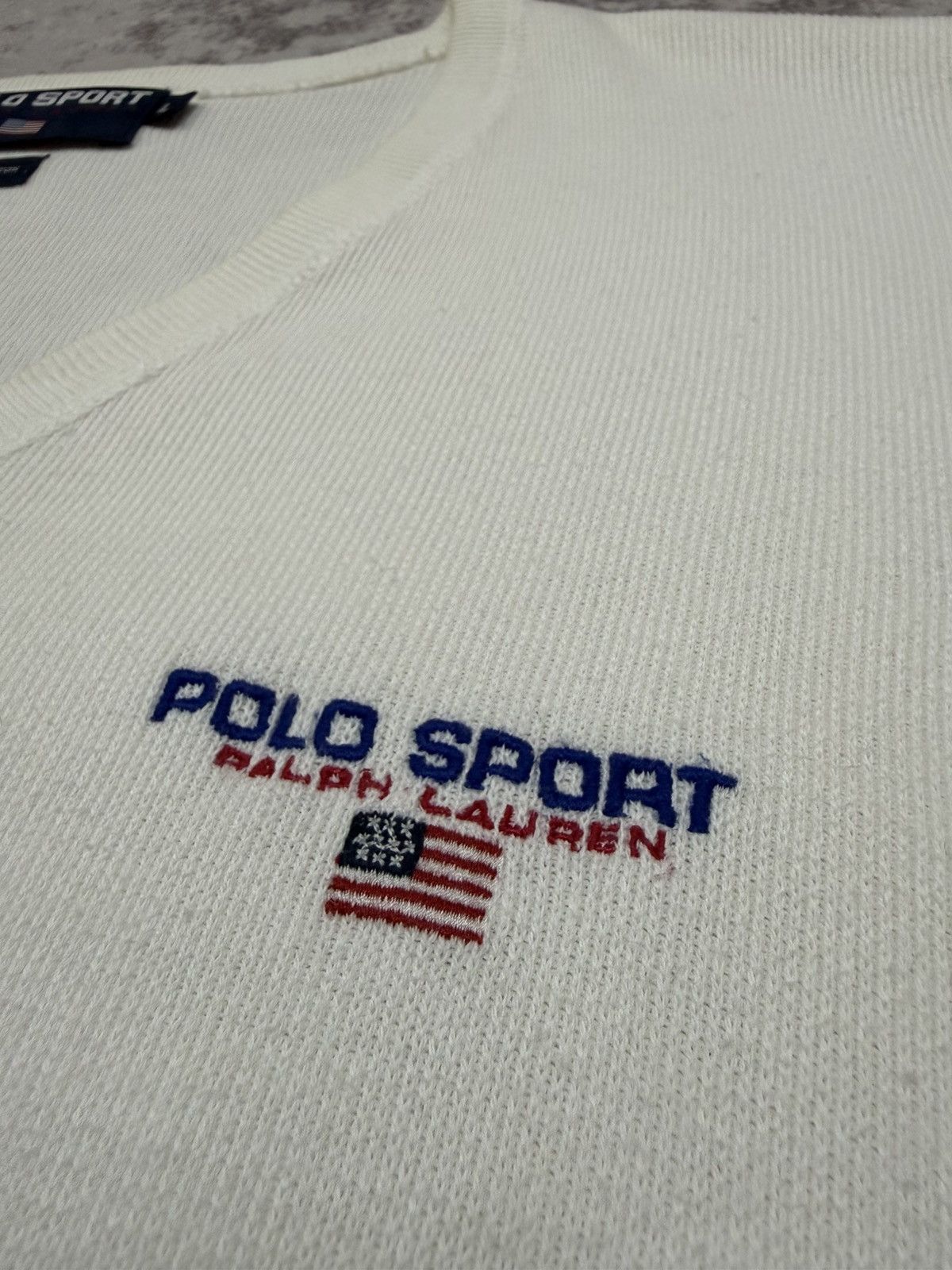 Polo Ralph Lauren Vintage 90s Polo Sport Ralph Lauren Vneck Knit Sweater Size US L / EU 52-54 / 3 - 6 Thumbnail