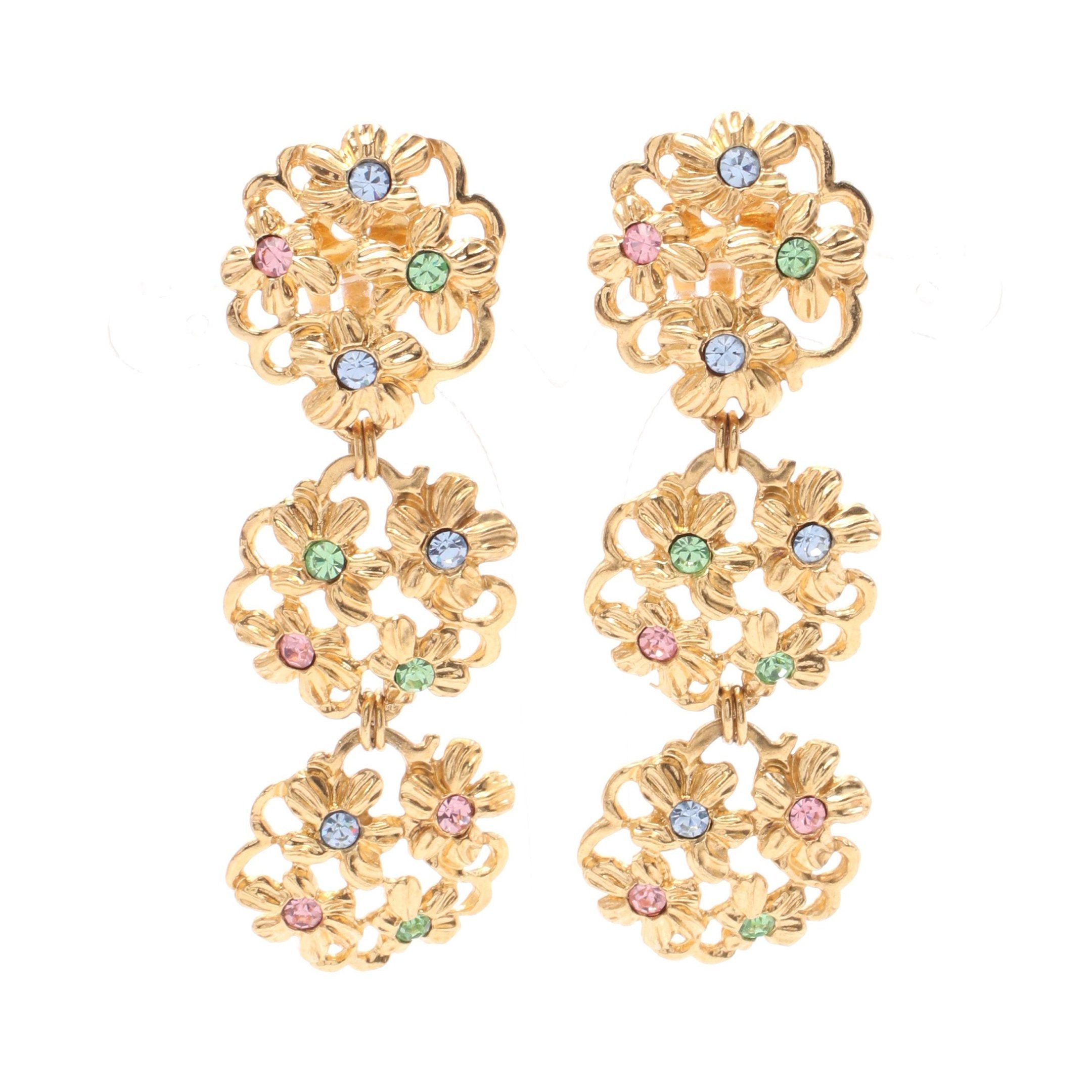 Yves Saint Laurent Yves Saint Laurent Earrings Gp Rhinestone Gold Multicolor Size ONE SIZE - 1 Thumbnail