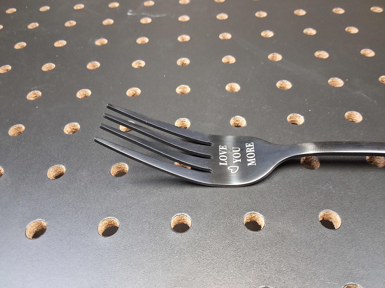Other Black stainless steel "Love You More" fork Size ONE SIZE - 3 Thumbnail