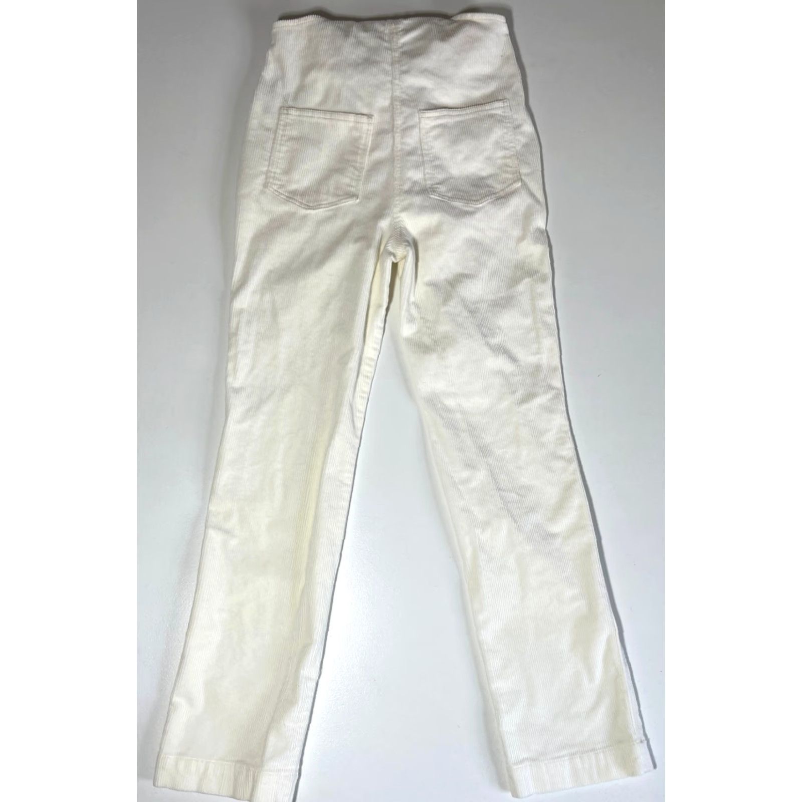 Faherty Faherty Women's Walker Corduroy Overalls Pants Ivory S 90s Organic Cotton Blend Corduroy One-Piece Casual Mens Womens Girls Boys Size 28" / US 6 / IT 42 - 7 Thumbnail