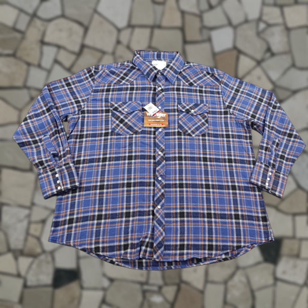 Wrangler Wrangler Shirt Men 2XL Plaid Flannel Wrancher Western Pearl Snap Rodeo Ranch NEW Size US XXL / EU 58 / 5 - 1 Thumbnail