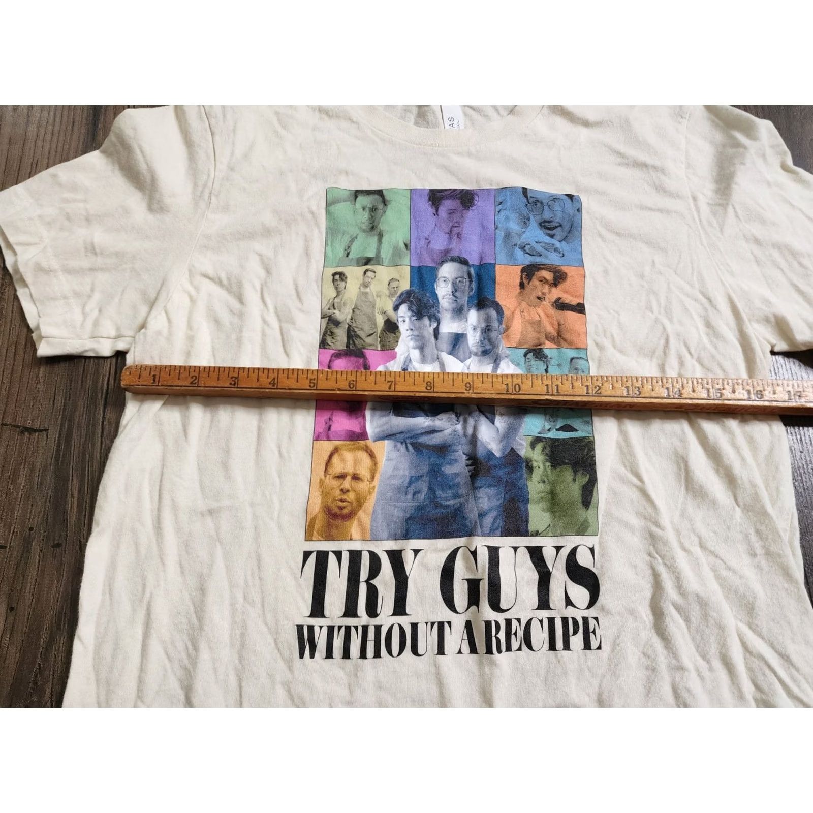 Vintage Mens M The Try Guys Without A Recipe T Shirt Shirt Beige Cotton Crew Neck Short Sleeve Mens Size US M / EU 48-50 / 2 - 2 Thumbnail