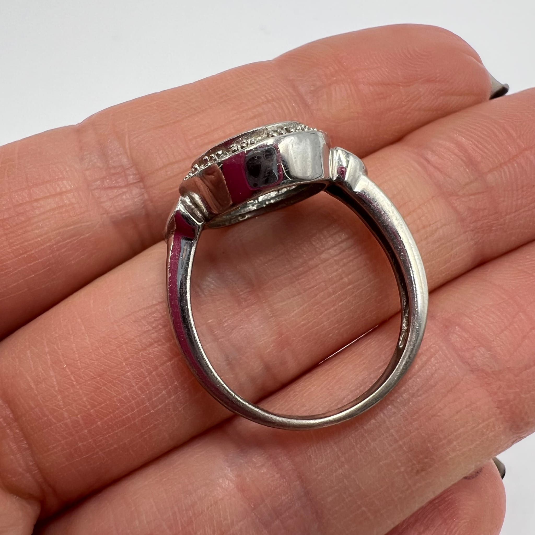 Sterling Silver Vintage Sterling Silver 925 Ring Size Marked ,7.5 US Size ONE SIZE - 9 Thumbnail