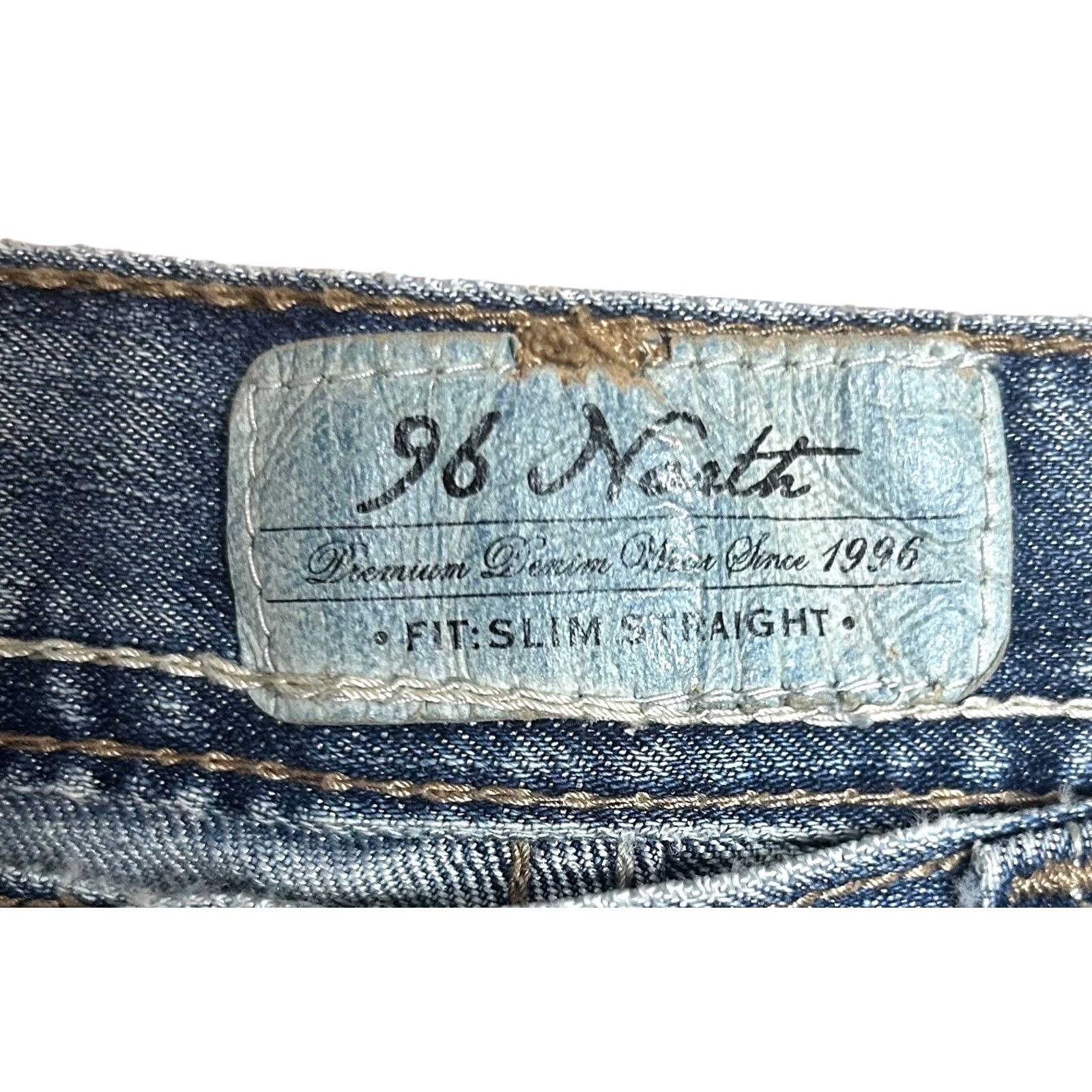 Denime 96 North Fit Slim Straight Jean Pant Sz 16 Blue Denim Vintage Y2K Womens Jeans 90s Size 38" / US 16 / IT 52 - 3 Thumbnail