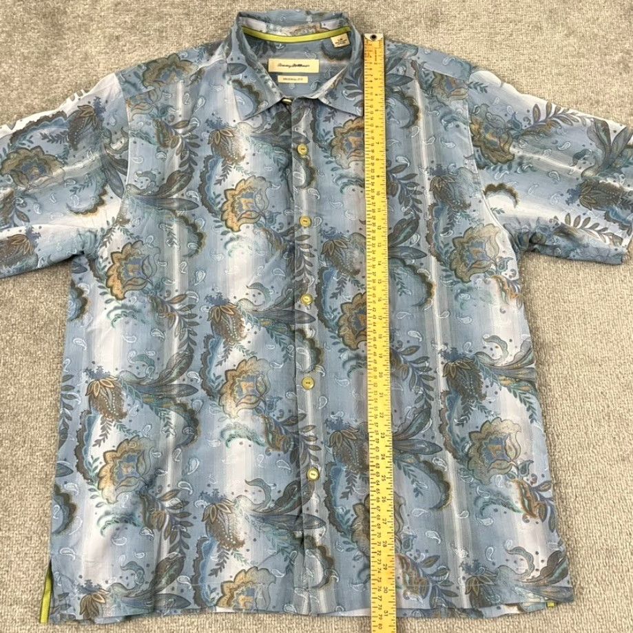 Tommy Bahama Tommy Bahama Shirt Mens Large Blue Paisley 100% Silk Hawaiian Resort Button Up Size US L / EU 52-54 / 3 - 3 Thumbnail