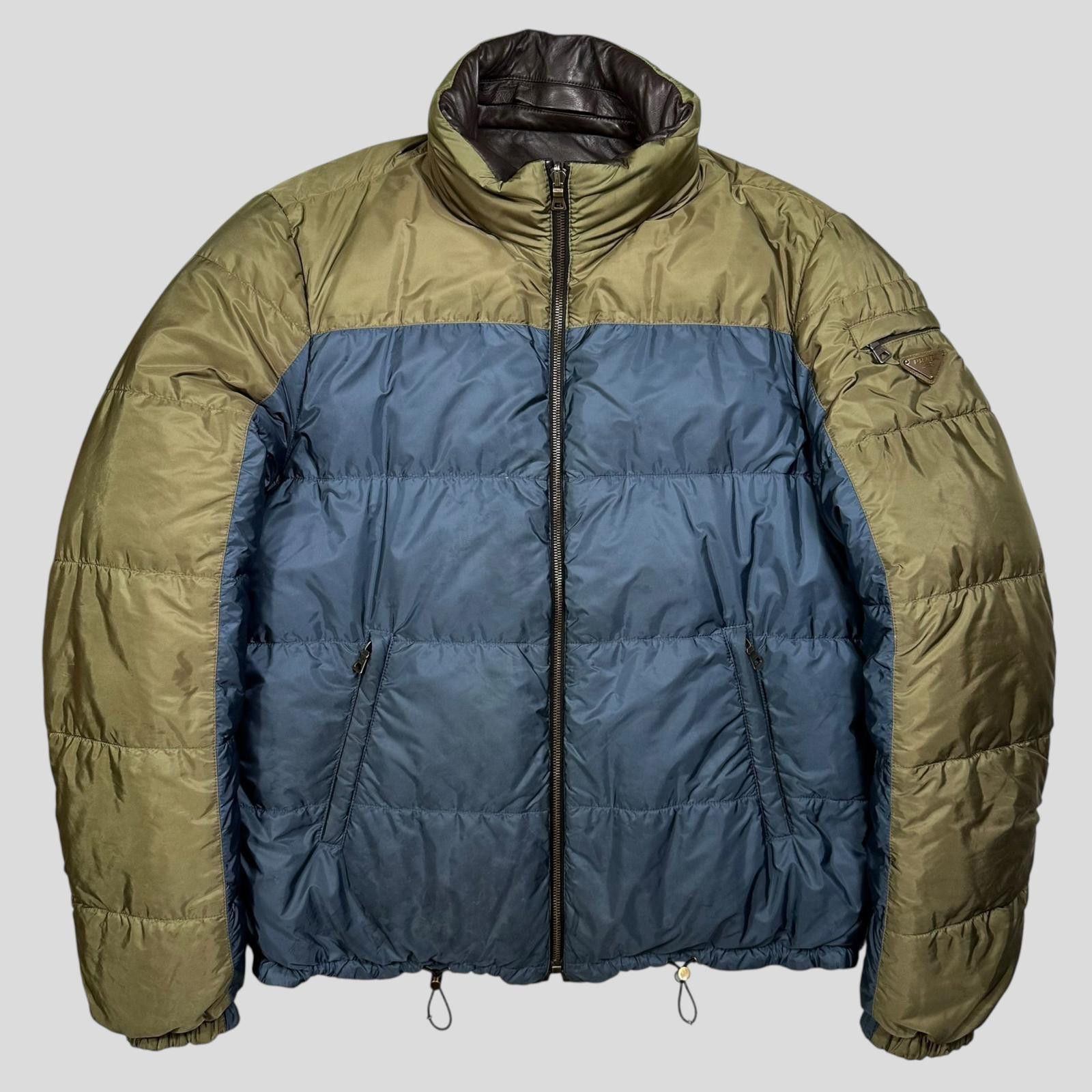 Prada Prada 2012 Leather Reversible Logo Nylon Puffer Jacket - L Size US L / EU 52-54 / 3 - 4 Thumbnail