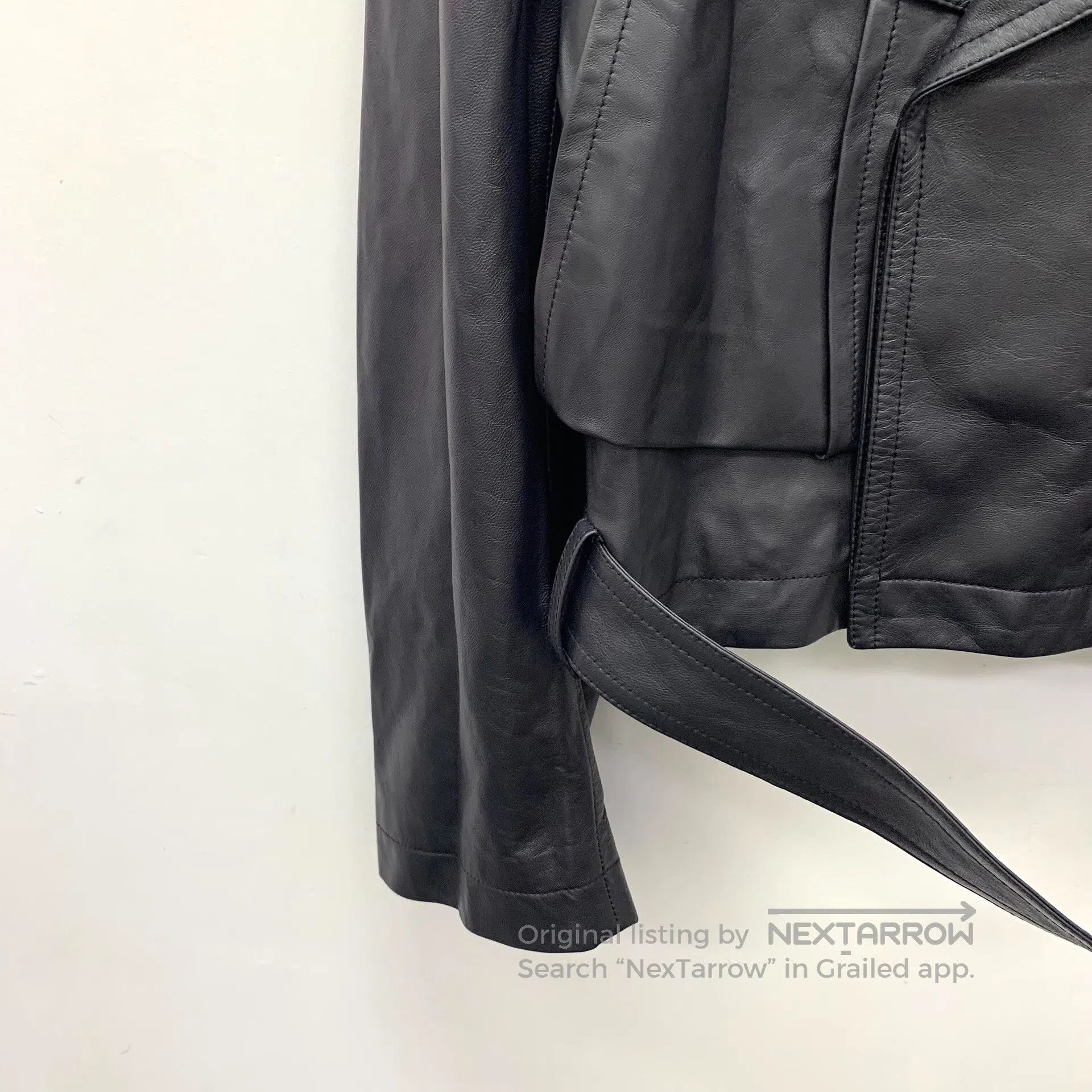 Bottega Veneta Bottega Veneta Black Lamb Leather Collar Long-Sleeve Leath Size US S / EU 44-46 / 1 - 4 Thumbnail