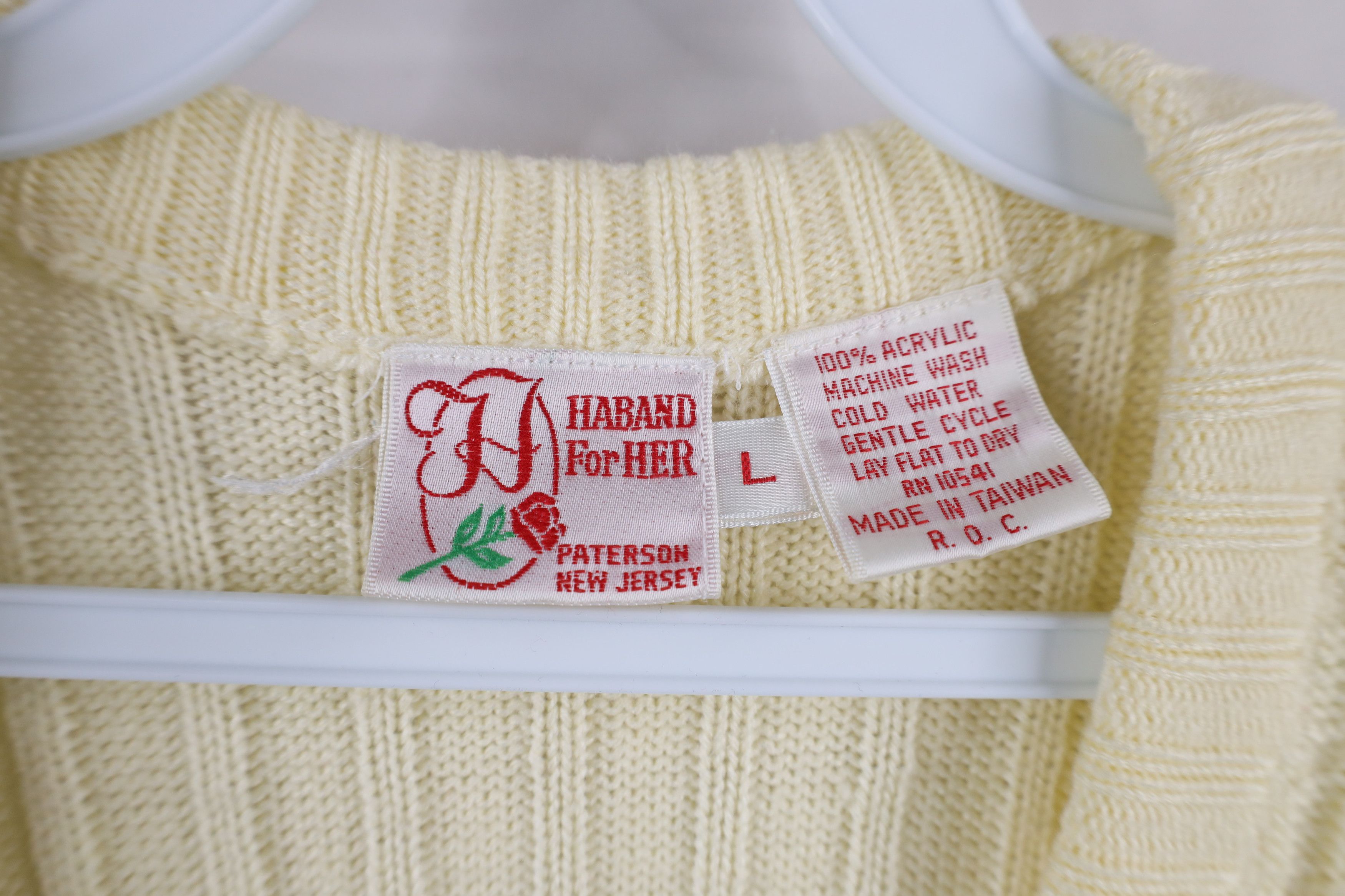 Vintage Vintage 90s Streetwear Ribbed Cardigan Sweater Vest Cream Size L / US 10 / IT 46 - 7 Thumbnail