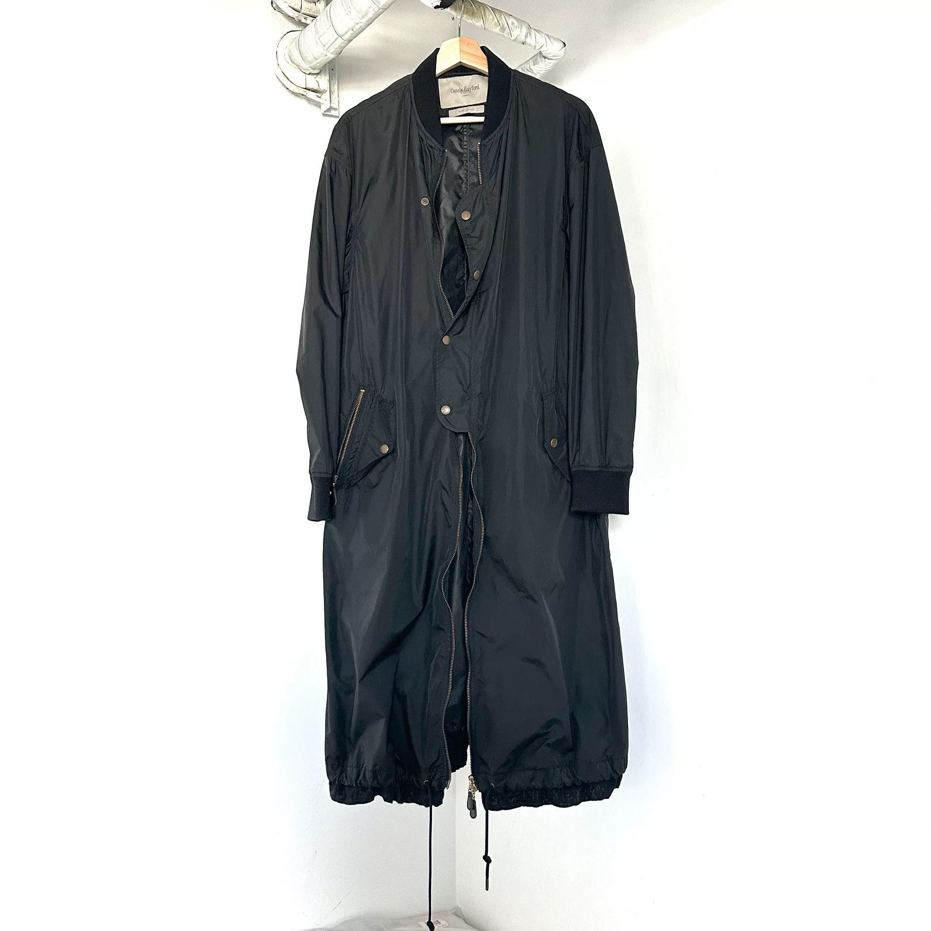Casely-Hayford Casely-Hayford Black Long Windbreaker Size US M / EU 48-50 / 2 - 1 Thumbnail