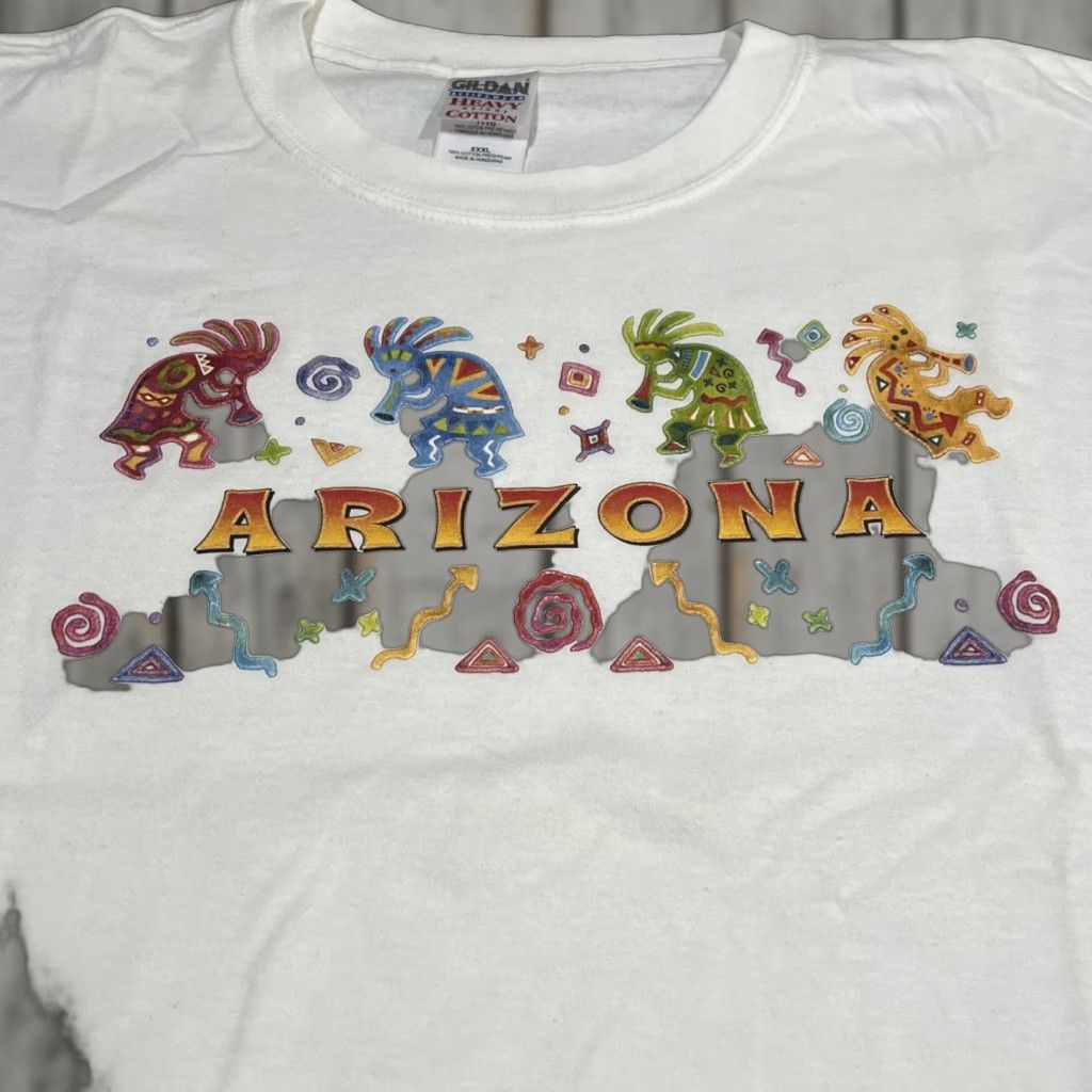 Gildan Prescott Arizona T Shirt Men 3XL Kokopelli Colorful Tourist Souvenir Cotton Size US XXL / EU 58 / 5 - 1 Thumbnail