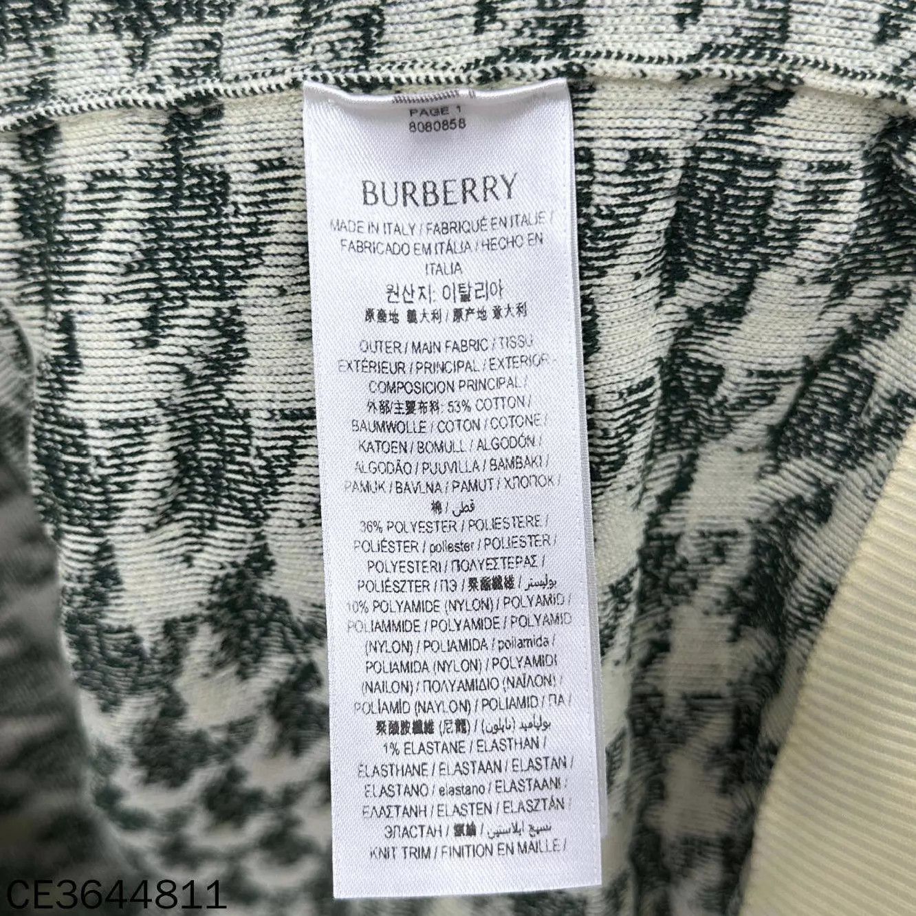 Burberry Burberry Dark Green Flocked Check Sweaters Size M Size S / US 4 / IT 40 - 5 Thumbnail