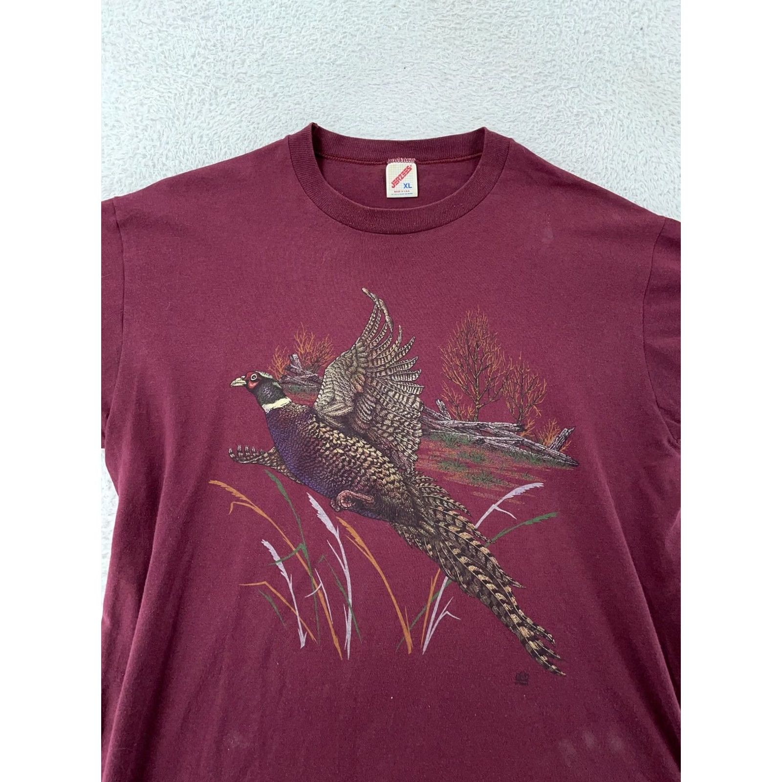 Jerzees VINTAGE Pheasant Shirt Mens L Burgundy Bird Hunting Nature Made USA 90s Shirt Mens L Burgundy Bird Hunting Nature Made USA 90s Size US L / EU 52-54 / 3 - 2 Thumbnail