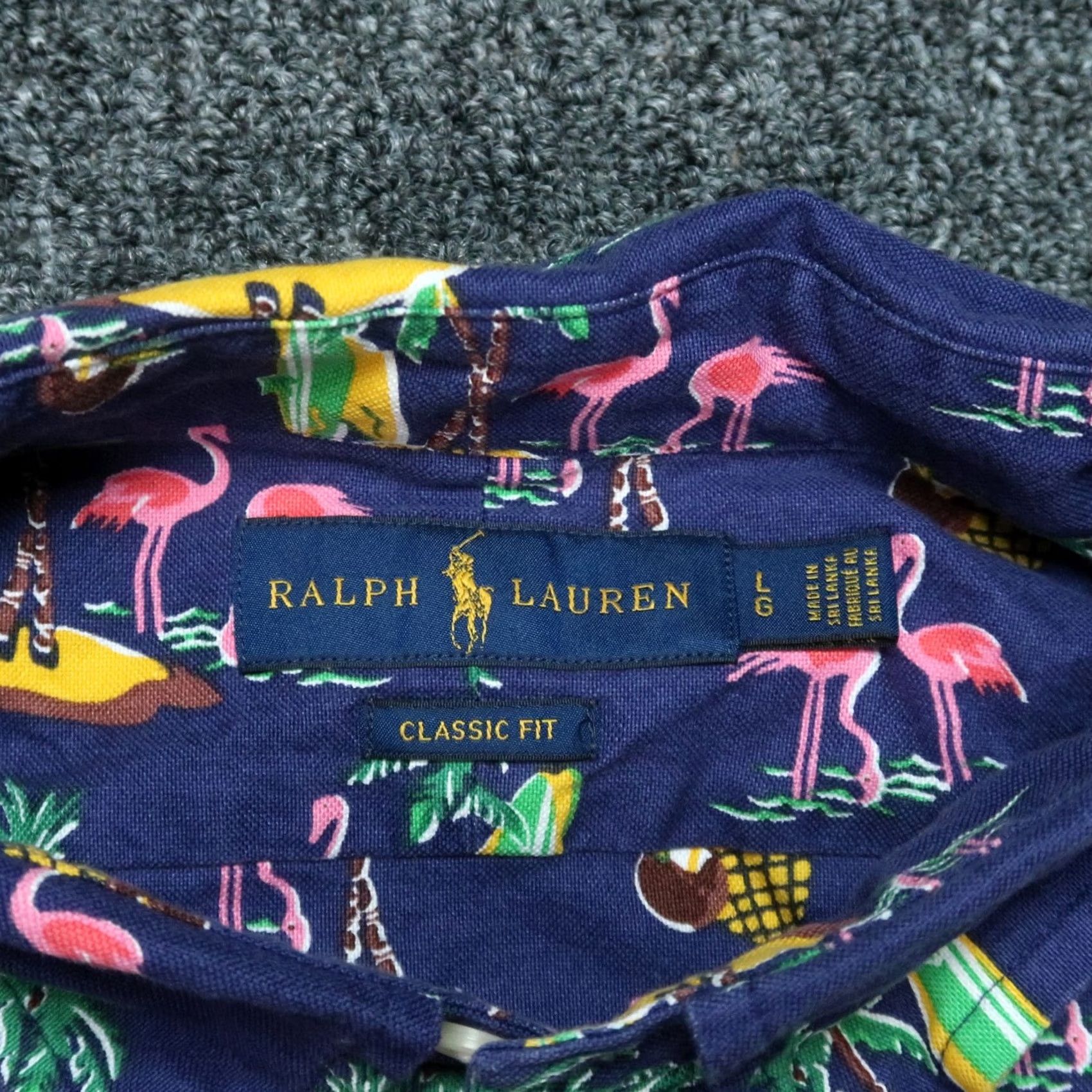 Ralph Lauren Ralph Lauren Shirt Men Large Blue Classic Button-Up Smoking Flamingo? Size US L / EU 52-54 / 3 - 3 Thumbnail