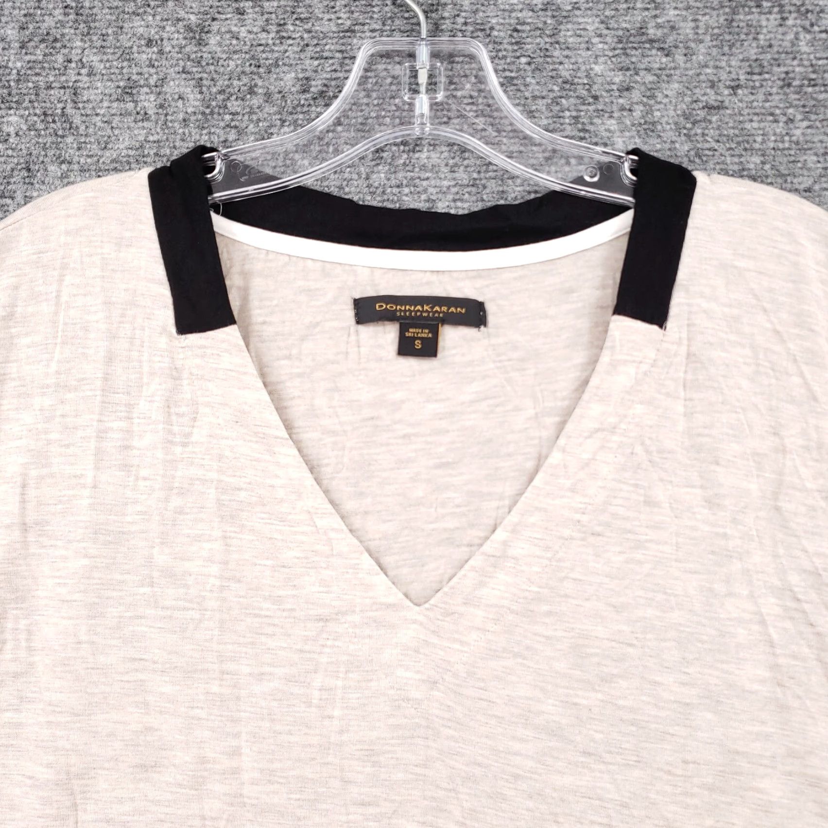 Donna Karan Donna Karan Sleepshirt Women S Beige V-Neck Short Sleeve Sleepwear Size S / US 4 / IT 40 - 3 Thumbnail