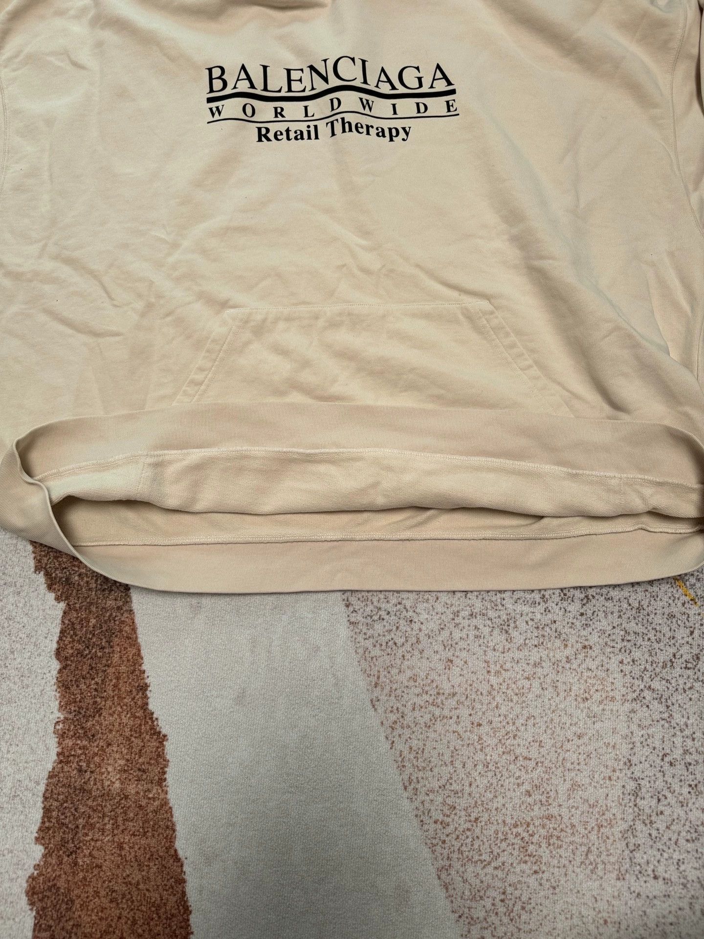 Balenciaga Balenciaga WW Excl Logo Hoodie Cream 3 Size US L / EU 52-54 / 3 - 6 Thumbnail