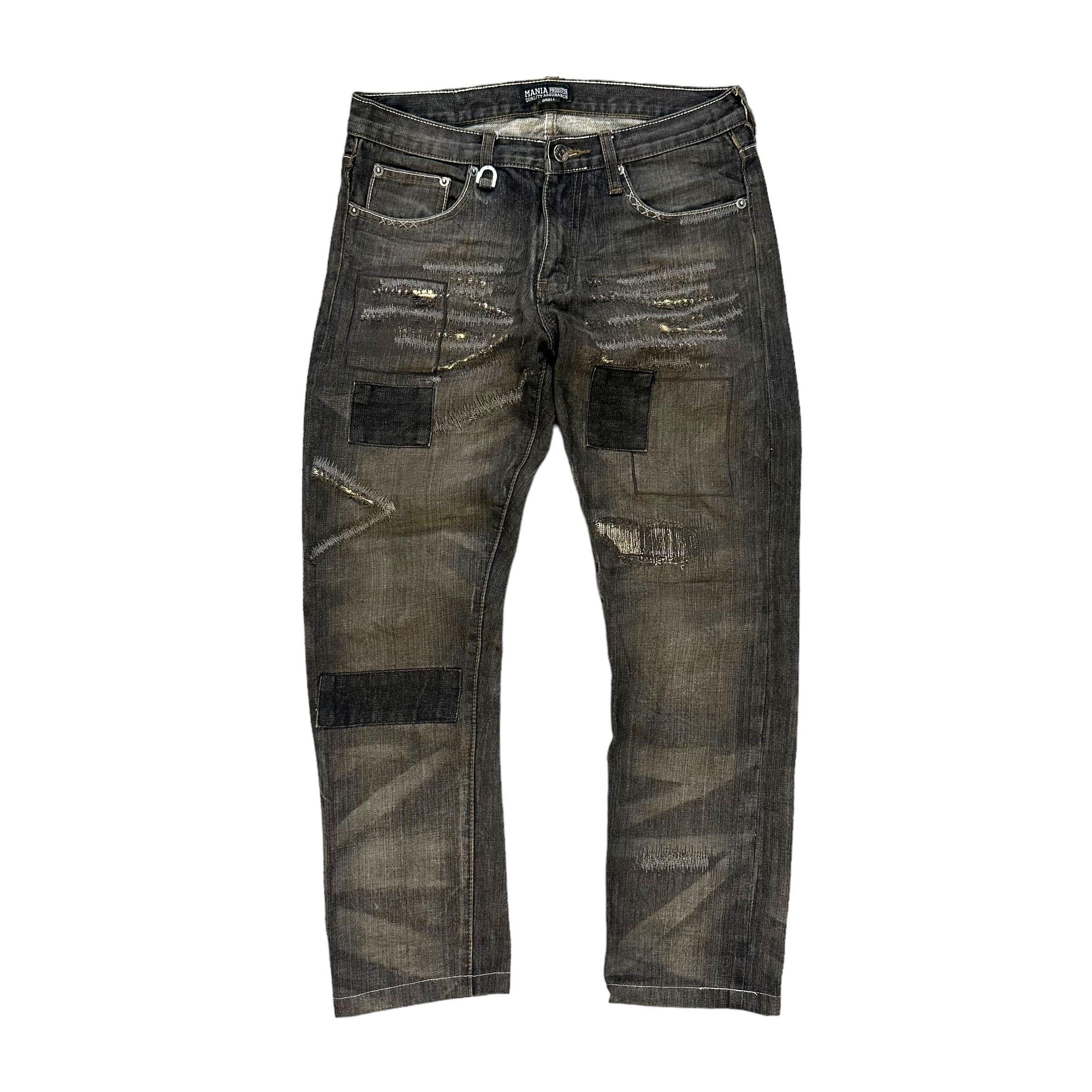 Japanese Brand MANIA PRODUCTION AD2002 SELVEDGE SASHIKO DENIM PANT #8006-71 Size US 30 / EU 46 - 1 Thumbnail