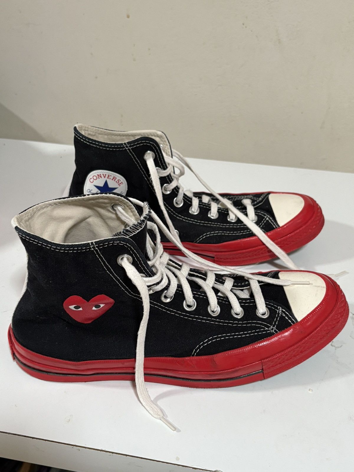 Comme des Garcons Commes Des Garçon Chuck Taylor Converse red black and white Size US 9 / EU 42 - 1 Thumbnail