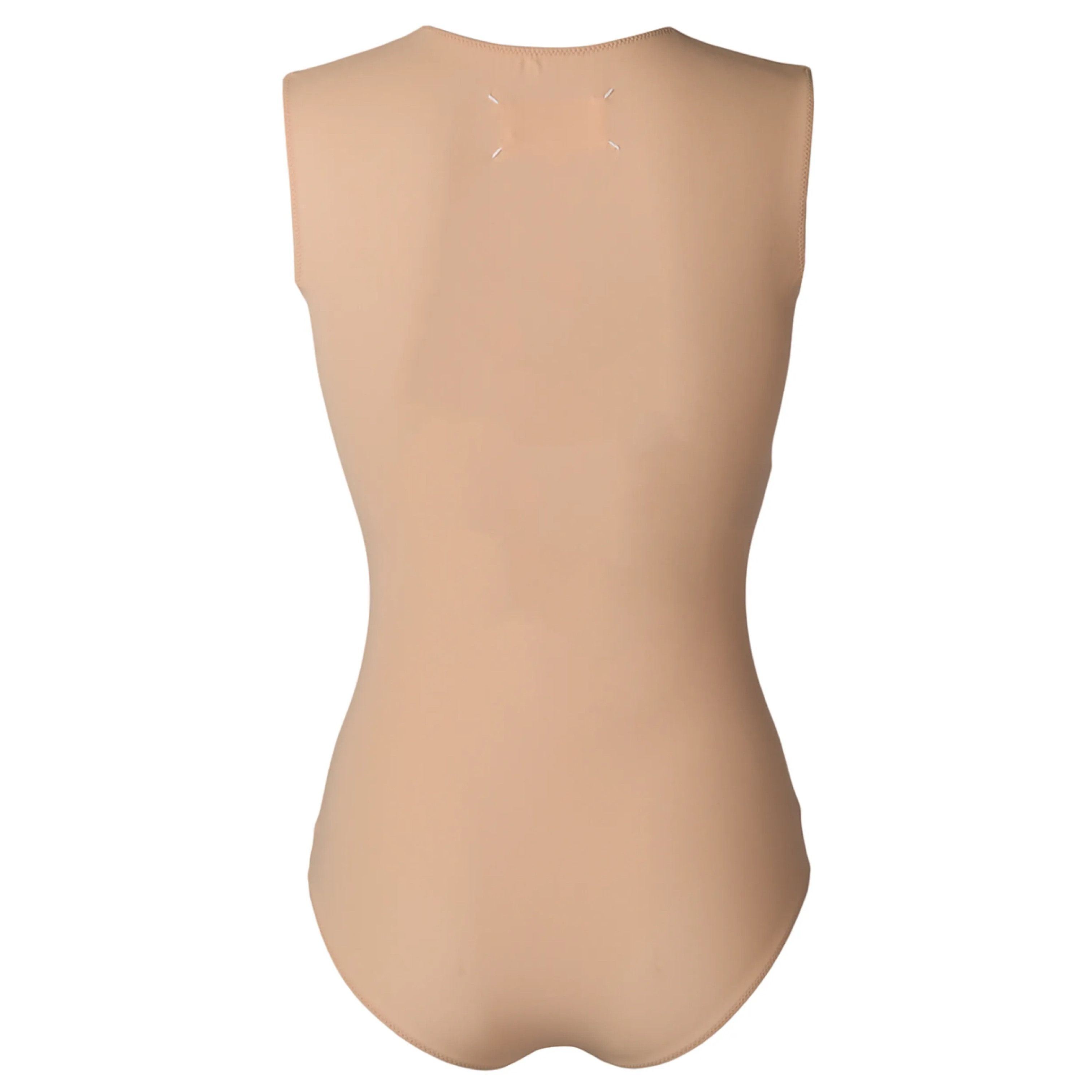 Maison Margiela MAISON MARGIELA BEIGE SLEEVELESS STRETCH JERSEY BODYSUIT Size XS / US 0-2 / IT 36-38 - 2 Thumbnail