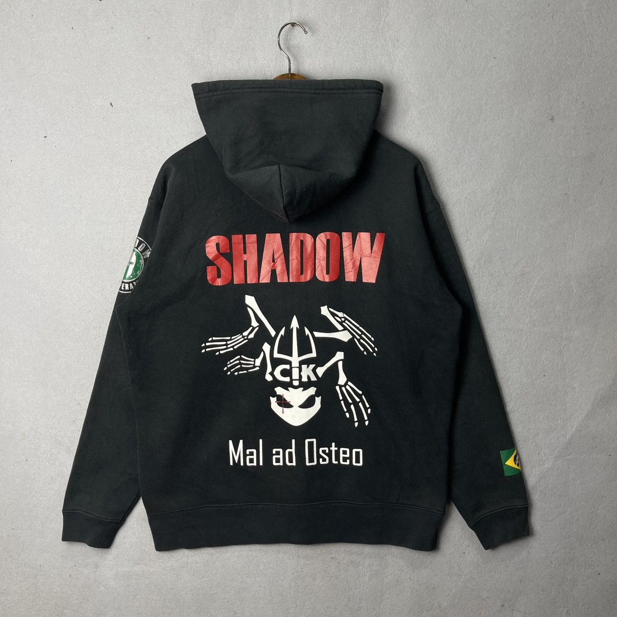 Vintage Vintage Shadow Skeleton Zip Hoodie Black Size US XL / EU 56 / 4 - 1 Thumbnail