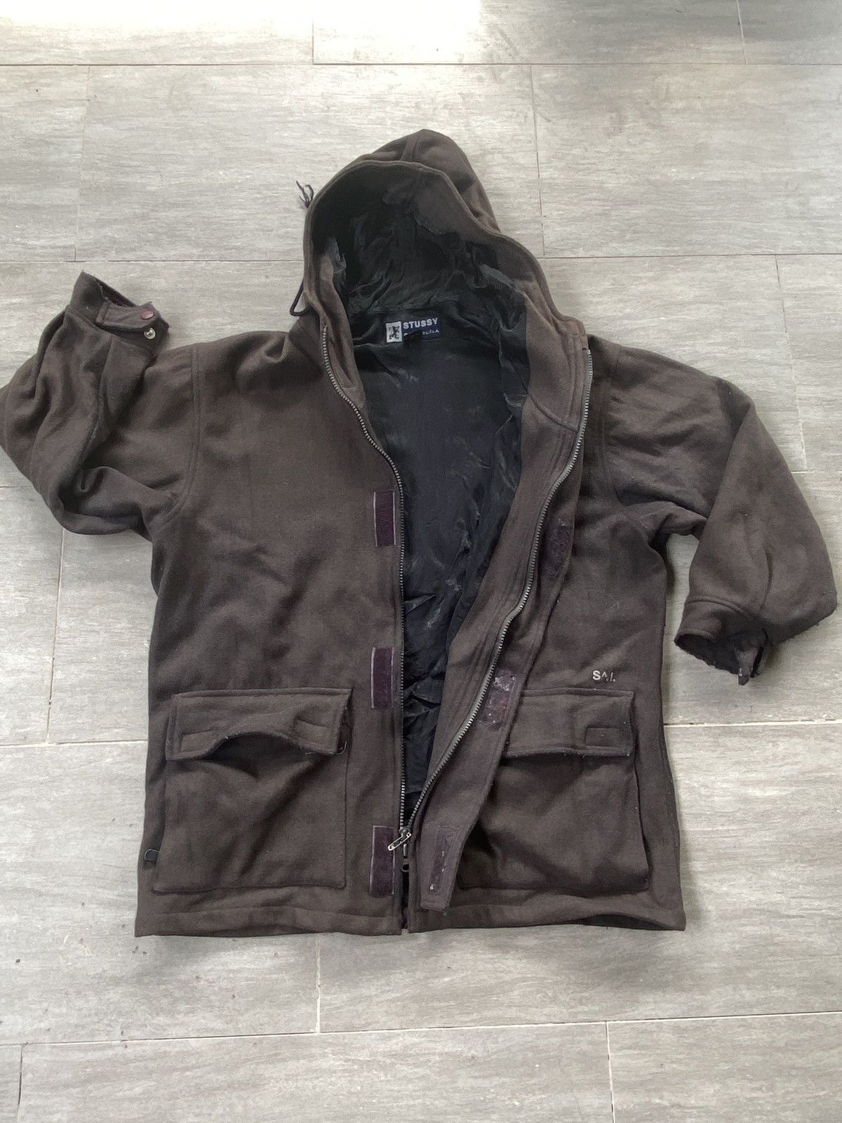 VINTAGE STUSSY N.Y.L.T.L.A WOOL HOODED JACKET