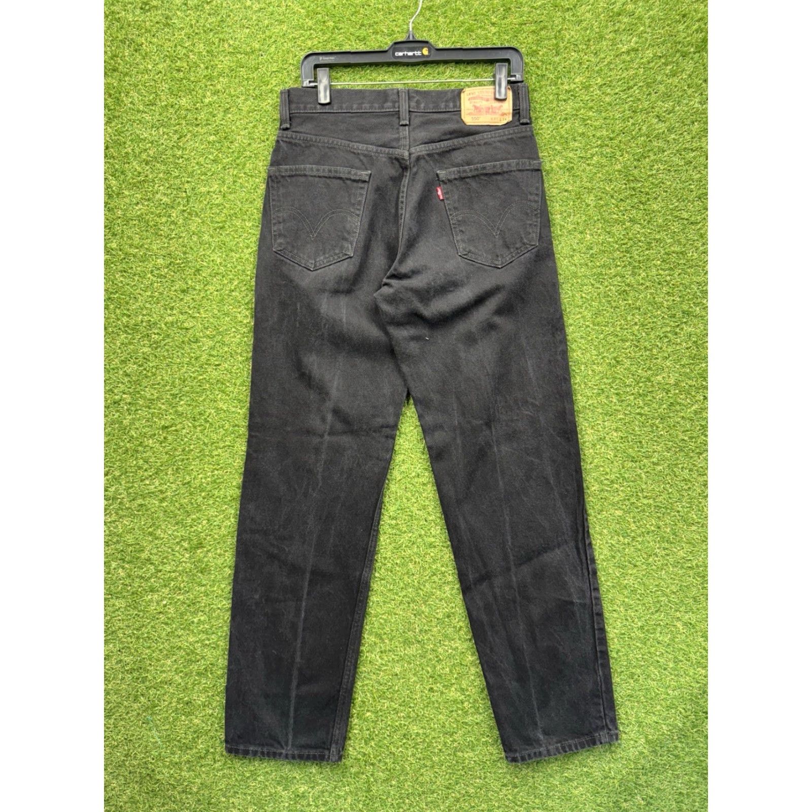 Levi's VINTAGE Levi's Levi's 550 Jeans Men 31x34 Black Denim Workwear 90s 80s 90s Tapered Relaxed Regular Fit Mens Jeans Size US 31 - 2 Thumbnail